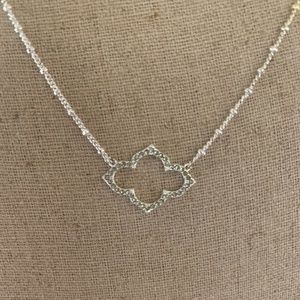 Stella & Dot Silver Pave Arabesque Necklace